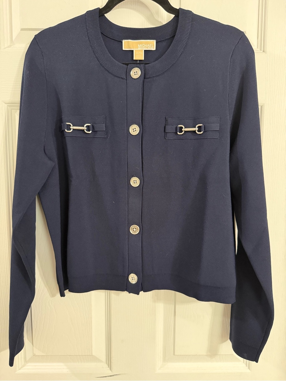 NWTMichael Kors Navy Button-Front Cardigan